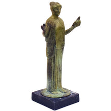 Load image into Gallery viewer, Kore with Pigeon - Ancient Greek Women Bronze statue sculpture - Maiden Korai
