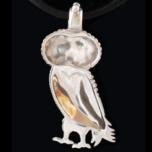 Load image into Gallery viewer, Owl Of Wisdom Large Silver Pendant - Goddess Athena Symbol
