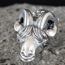 Load image into Gallery viewer, Sterling Silver X-Large Pendant Capricorn Head - Ancient Greece
