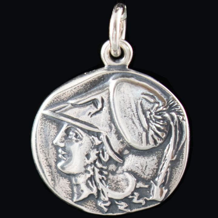 Goddess Athena - Mythical Horse Pegasus - Corinth Stater Coin Silver Pendant