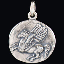 Load image into Gallery viewer, Goddess Athena - Mythical Horse Pegasus - Corinth Stater Coin Silver Pendant
