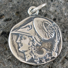 Load image into Gallery viewer, Goddess Athena - Mythical Horse Pegasus - Corinth Stater Coin Silver Pendant
