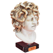 Load image into Gallery viewer, Medusa small head bust on marble base - Medousa - Snake Lady - Serpent Monster
