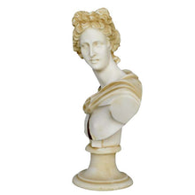 Load image into Gallery viewer, Apollo Alabaster aged bust - God of Arts Music Poetry Sun and Light - Prophecy
