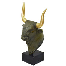 Load image into Gallery viewer, Minoan Bull Bronze small Head - Minoan Art - Knossos - Ancient Crete - Heraklion
