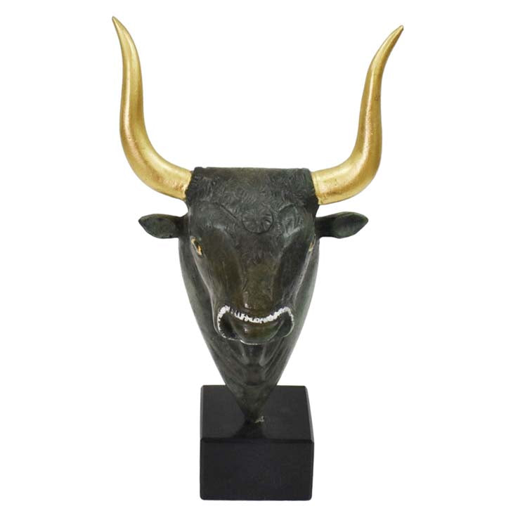 Minoan Bull Bronze small Head - Minoan Art - Knossos - Ancient Crete Greece