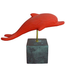 Load image into Gallery viewer, Minoan Dolphin Red figurine - Casting stone - Ancient and Modern Abstract Art
