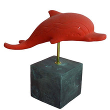 Load image into Gallery viewer, Minoan Dolphin Red figurine - Casting stone - Ancient and Modern Abstract Art
