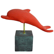 Load image into Gallery viewer, Minoan Dolphin Red figurine - Casting stone - Ancient and Modern Abstract Art
