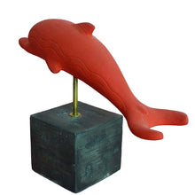 Load image into Gallery viewer, Minoan Dolphin Red figurine - Casting stone - Ancient and Modern Abstract Art
