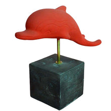 Load image into Gallery viewer, Minoan Dolphin Red figurine - Casting stone - Ancient and Modern Abstract Art
