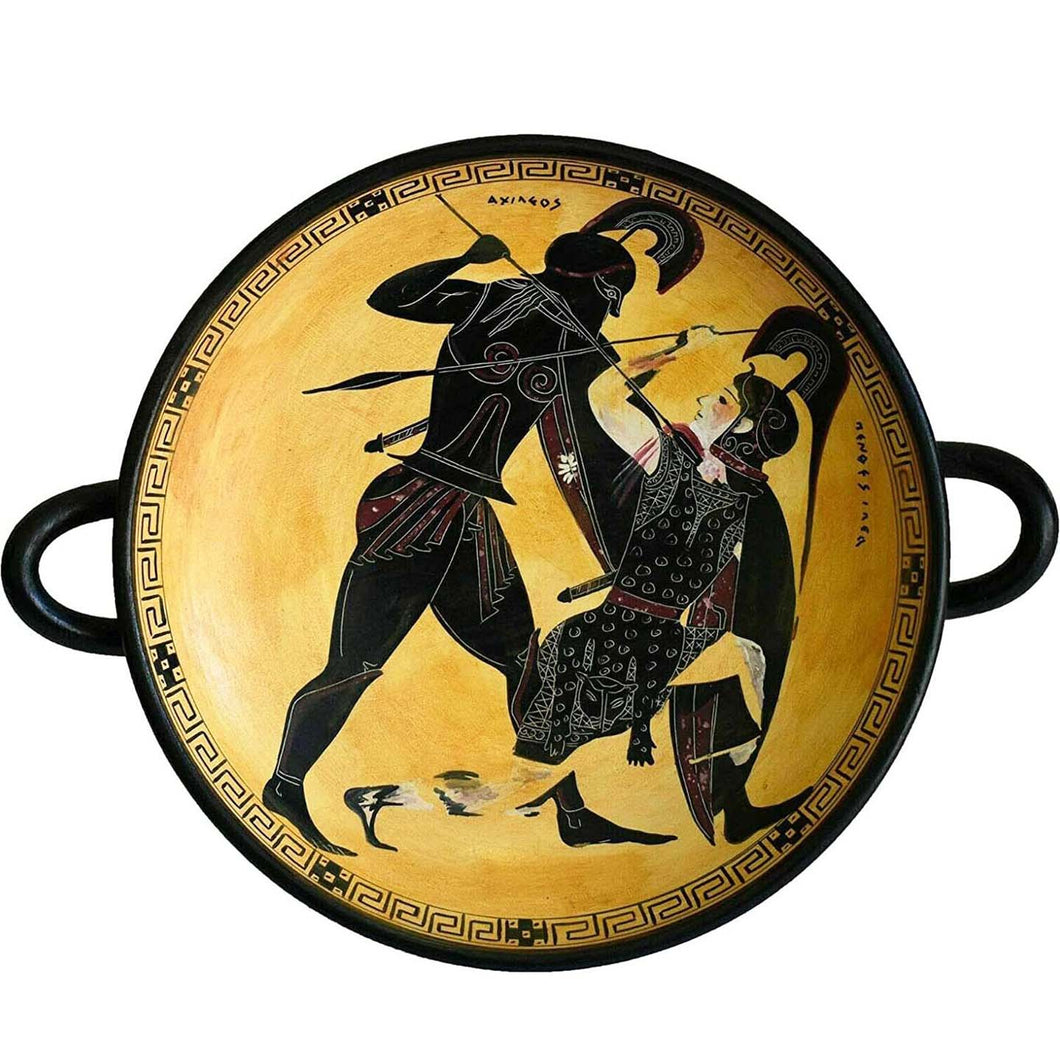 Achilles and Penthesileia Black Figure small Kylix Vase by Exekias - British Museum