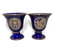 Load image into Gallery viewer, Griffin and Helmet Design Pythagorean 2 cups high quality set Pythagoras blue
