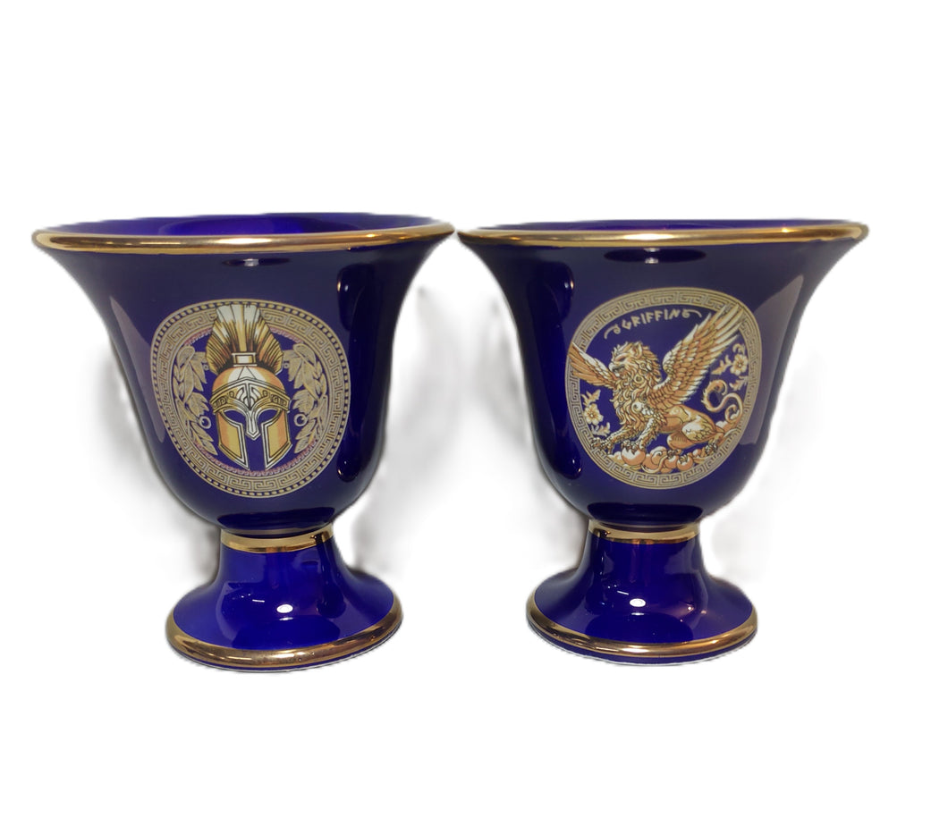 Griffin and Helmet Design Pythagorean 2 cups high quality set Pythagoras blue