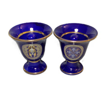 Load image into Gallery viewer, Griffin and Helmet Design Pythagorean 2 cups high quality set Pythagoras blue
