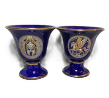 Load image into Gallery viewer, Pegasus and Helmet Design Pythagorean 2 cups high quality set Pythagoras blue
