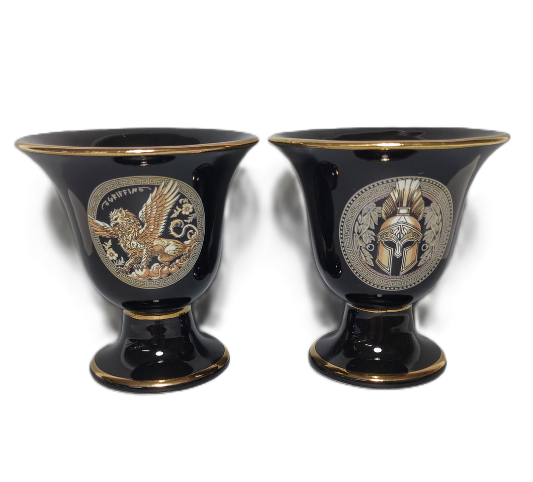 Griffin and Helmet Design Pythagorean 2 cups high quality set Pythagoras black