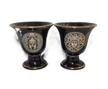 Load image into Gallery viewer, Medusa and Helmet Design Pythagorean 2 cups high quality set Pythagoras black
