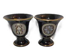 Load image into Gallery viewer, Medusa and Helmet Design Pythagorean 2 cups high quality set Pythagoras black
