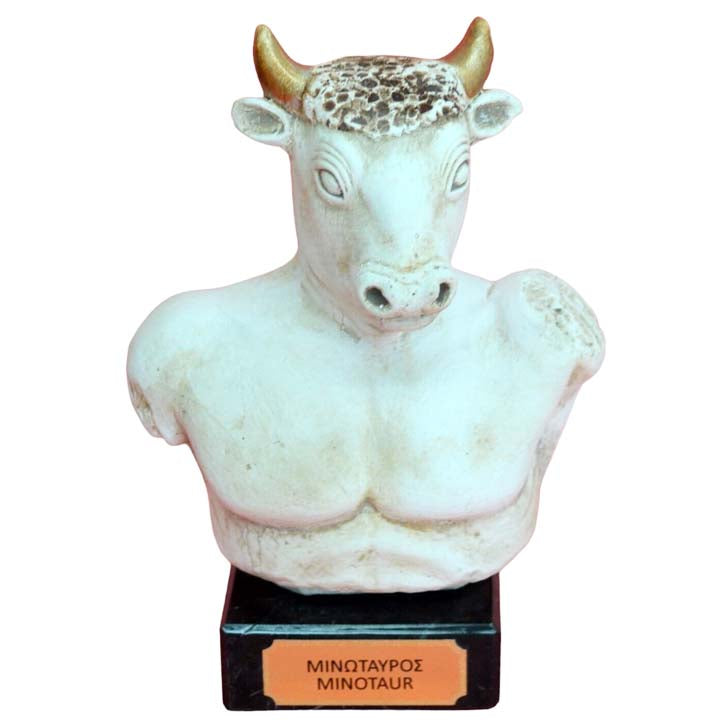 Minotaur small bust figurine - Mythical Creature - Minoan Labyrinth - Theseus