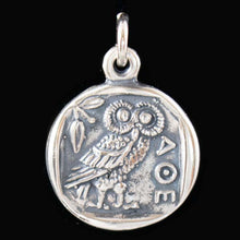 Load image into Gallery viewer, Athens Tetradrachm - Goddess Athena &amp; Owl of Wisdom Silver Pendant
