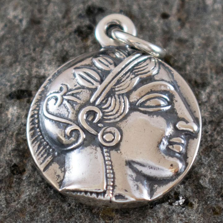 Athens Tetradrachm - Goddess Athena & Owl of Wisdom Silver Pendant