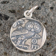 Load image into Gallery viewer, Athens Tetradrachm - Goddess Athena &amp; Owl of Wisdom Small Silver Pendant
