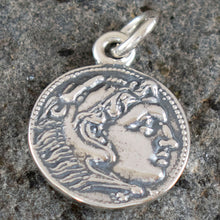 Load image into Gallery viewer, Alexander The Great Hercules Small Silver Coin Pendant - Macedonia Vergina King
