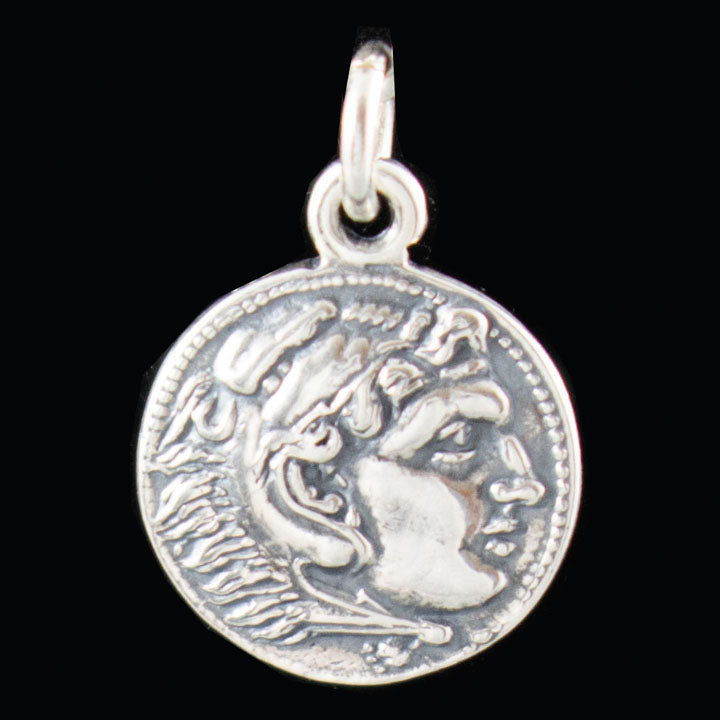 Alexander The Great Hercules Small Silver Coin Pendant - Macedonia Vergina King