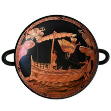 Load image into Gallery viewer, Odysseus Passing The Sirens - Red Figure Small Kylix Vase by Siren Painter
