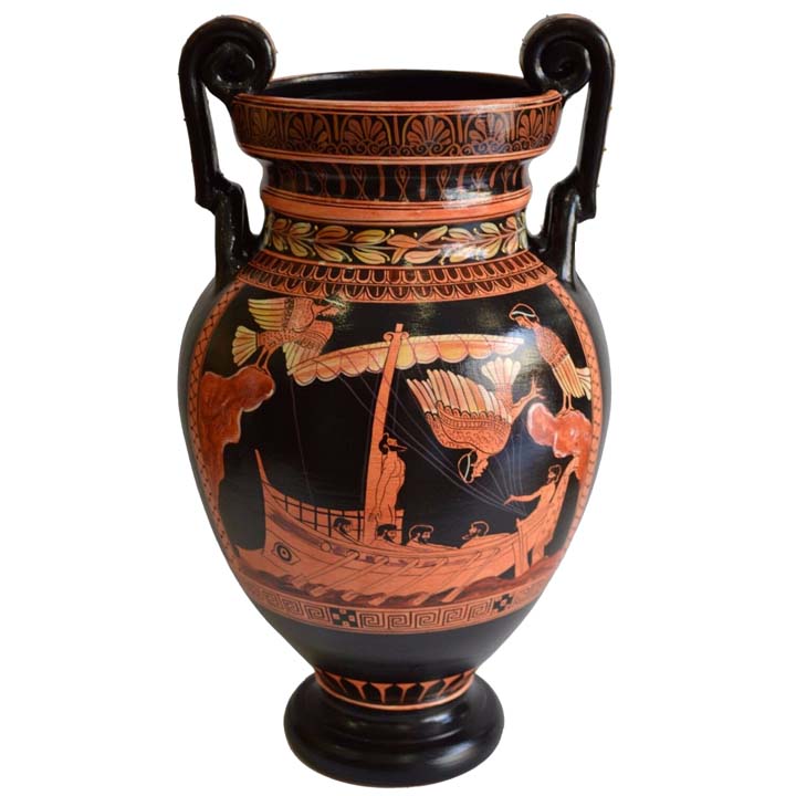 Odysseus passing the Sirens - Red Figure Volute Krater Vase