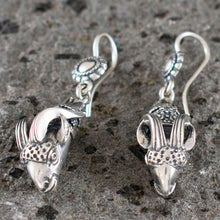 Load image into Gallery viewer, Capricorn Head Silver Earrings - High Quality Item - Ancient Greece
