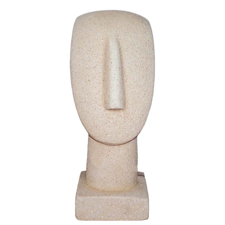 Cycladic Small Head Figure With Base - Ancient Greek Art