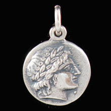 Load image into Gallery viewer, Chalkidian League God Apollo &amp; Lyre Small Silver Pendant - Olympian God
