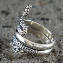 Load image into Gallery viewer, Minoan Snake Silver Ring Size Us 8 - Crete
