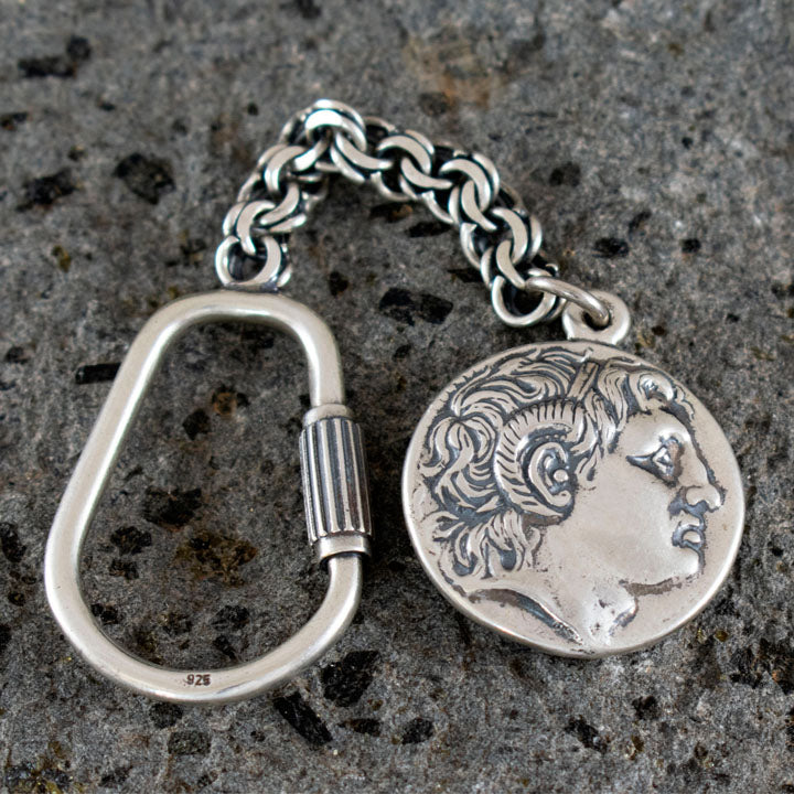 Alexander The Great Lysimachos Silver Keychain - Macedonia - Vergina King