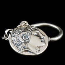 Load image into Gallery viewer, Alexander The Great Lysimachos Silver Keychain - Macedonia - Vergina King
