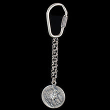 Load image into Gallery viewer, Alexander The Great Lysimachos Silver Keychain - Macedonia - Vergina King
