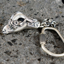 Load image into Gallery viewer, Ram&#39;s Head Sterling Silver Keychain - High Quality Item - Nobility - Capricorn
