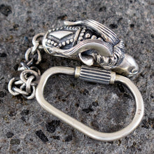 Load image into Gallery viewer, Ram&#39;s Head Sterling Silver Keychain - High Quality Item - Nobility - Capricorn
