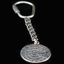 Load image into Gallery viewer, Phaistos Disk Quality Keychain - Sterling Silver - Ancient Minoan Crete
