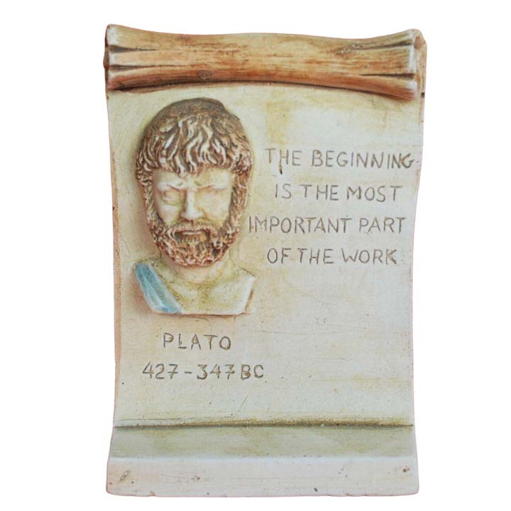 Plato small relief with Quote - Western Philosophy - Socrates Aristotle