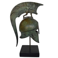 Load image into Gallery viewer, Corinthian Bronze small Helmet on Marble Base
