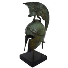 Load image into Gallery viewer, Corinthian Bronze small Helmet on Marble Base
