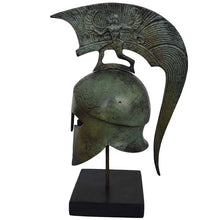 Load image into Gallery viewer, Corinthian Bronze small Helmet on Marble Base
