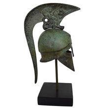 Load image into Gallery viewer, Corinthian Bronze mini Helmet with Goat carvings and Griffin Design
