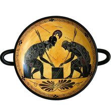 Load image into Gallery viewer, Achilles and Ajax Black Figure small Kylix Vase by Exekias - Vatican Museum
