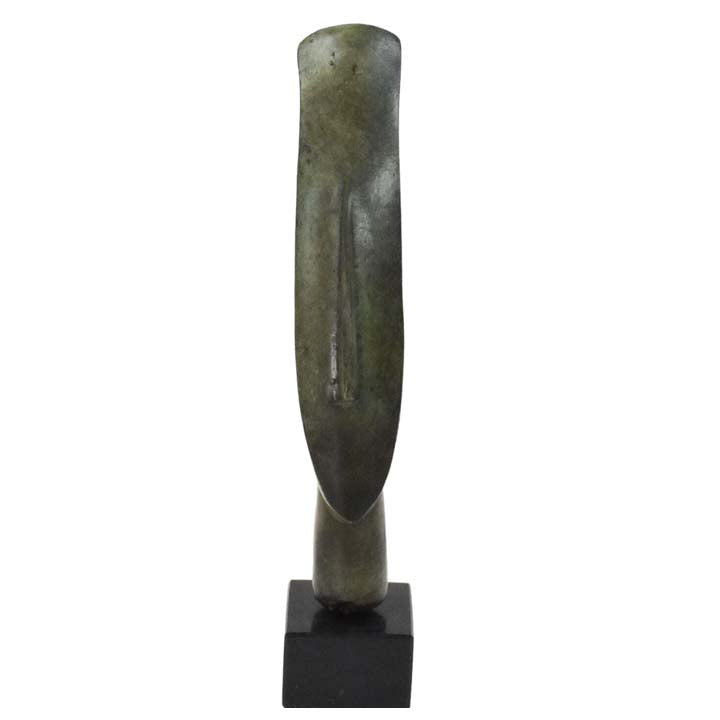 Cycladic Bronze Head on marble base - Ancient Art Abstract - Simplicity