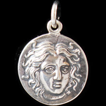 Load image into Gallery viewer, Helios Ancient Sun God Small Silver Pendant - Apollo God of Light - Rhodes Helius
