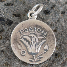 Load image into Gallery viewer, Helios Ancient Sun God Small Silver Pendant - Apollo God of Light - Rhodes Helius
